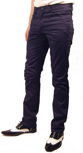FARAH VINTAGE Slim Mod Stay Press Trousers (Navy)